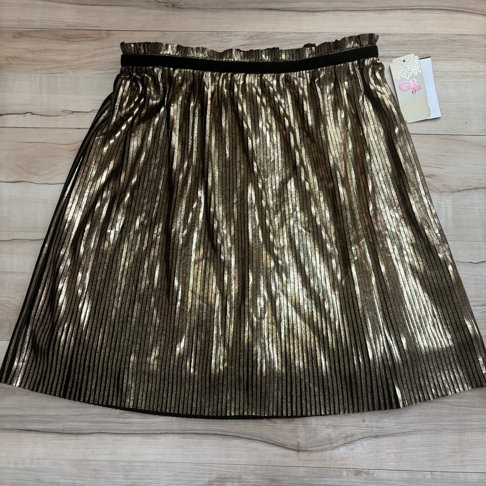 GB Girls Gold Knee-Length A-Line Skirt size XL